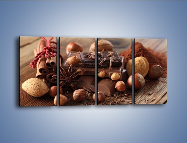 Obraz na płótnie – Orzechowo-czekoladowe uniesienie – czteroczęściowy JN376W1
