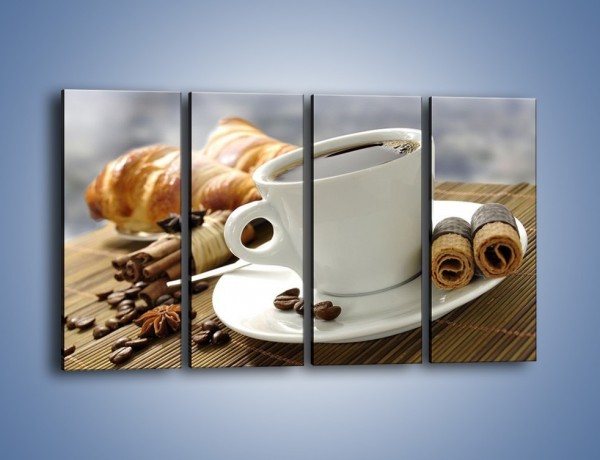 Obraz na płótnie – Francuski poranek z kawą – czteroczęściowy JN383W1
