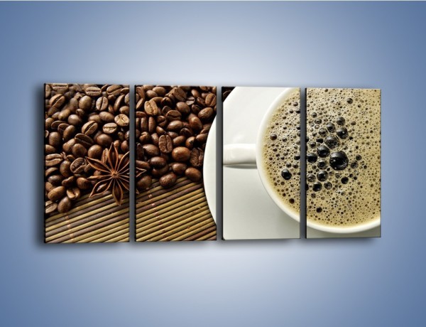 Obraz na płótnie – Zaparzona kawa z pianką – czteroczęściowy JN384W1