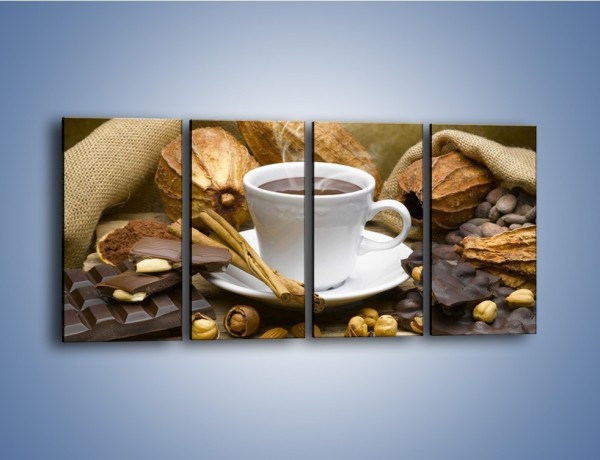 Obraz na płótnie – Kawa z orzechami i czekolada – czteroczęściowy JN387W1