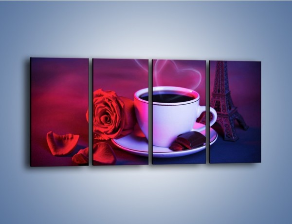 Obraz na płótnie – Kawa dla zakochanych – czteroczęściowy JN411W1