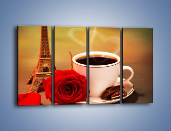 Obraz na płótnie – Kawa pełna miłości – czteroczęściowy JN412W1