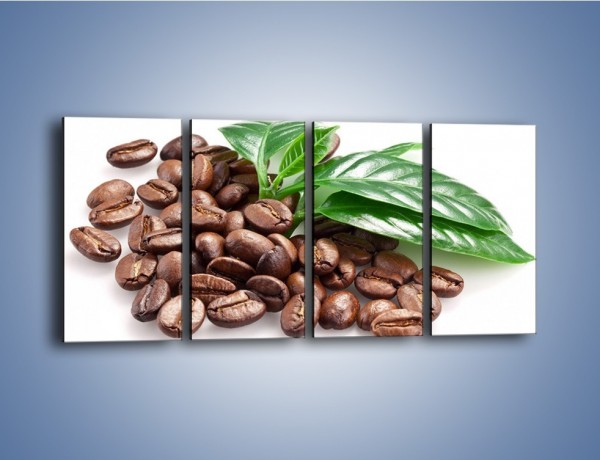Obraz na płótnie – Kawa wśród zieleni – czteroczęściowy JN418W1