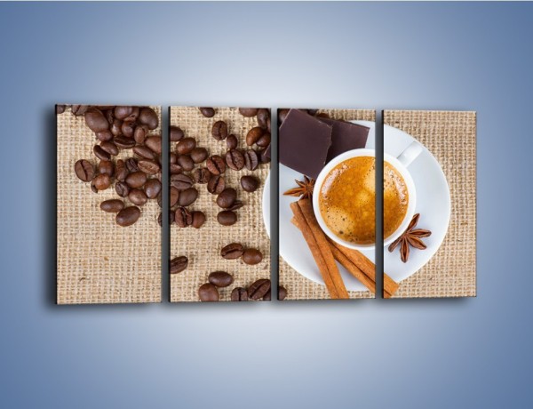 Obraz na płótnie – Kawa i czekolada – czteroczęściowy JN420W1