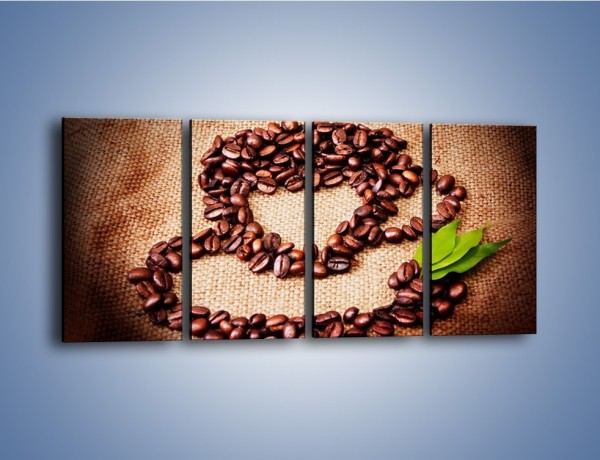 Obraz na płótnie – Wyraźny znak w kawie – czteroczęściowy JN444W1