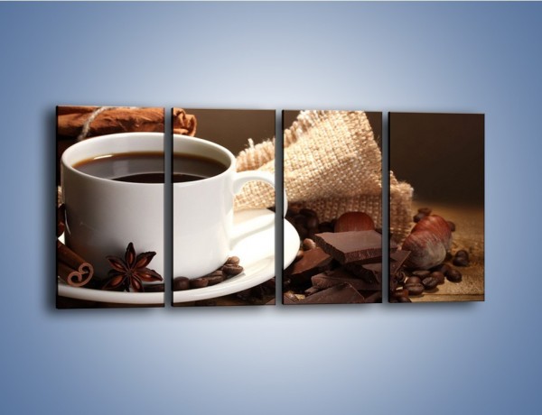 Obraz na płótnie – Kawa z dodatkiem czekolady – czteroczęściowy JN453W1