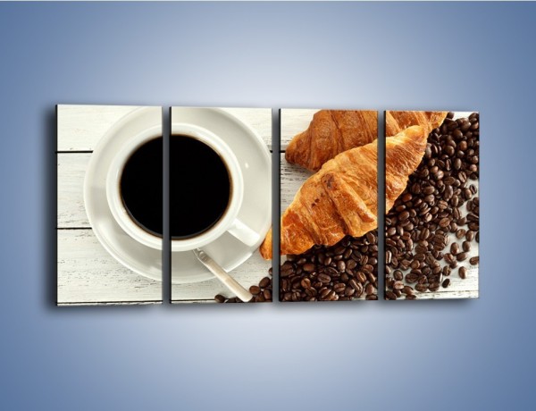 Obraz na płótnie – Kawa na białym stole – czteroczęściowy JN462W1