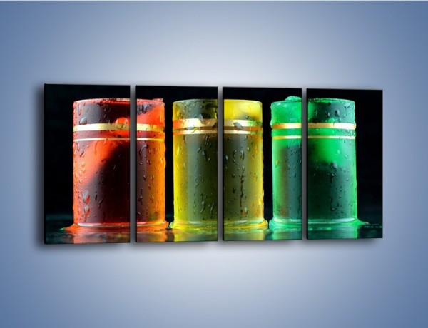 Obraz na płótnie – Drinki w wybranych kolorach – czteroczęściowy JN465W1