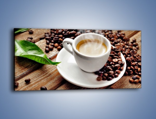 Obraz na płótnie – Letni błysk w filiżance kawy – jednoczęściowy panoramiczny JN470