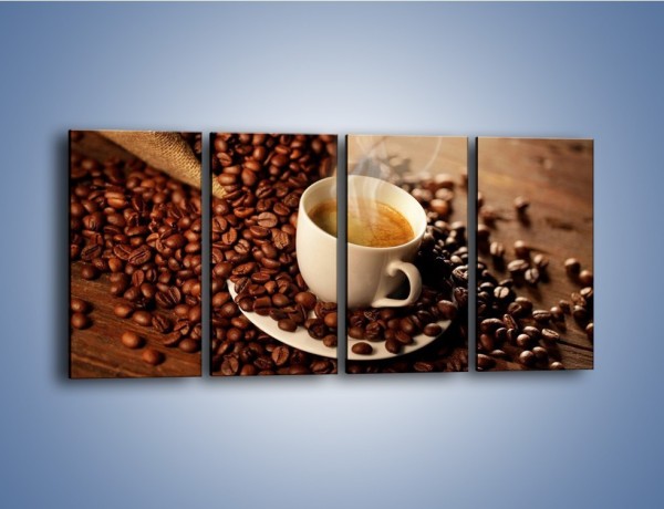 Obraz na płótnie – Zatopione ziarna kawy – czteroczęściowy JN477W1