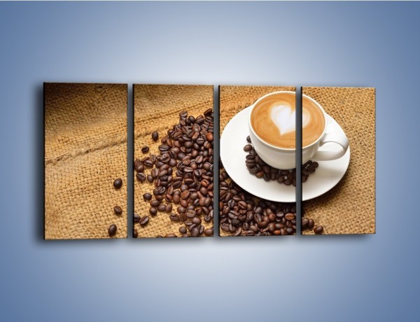 Obraz na płótnie – Uczucie wyrażone w kawie – czteroczęściowy JN547W1