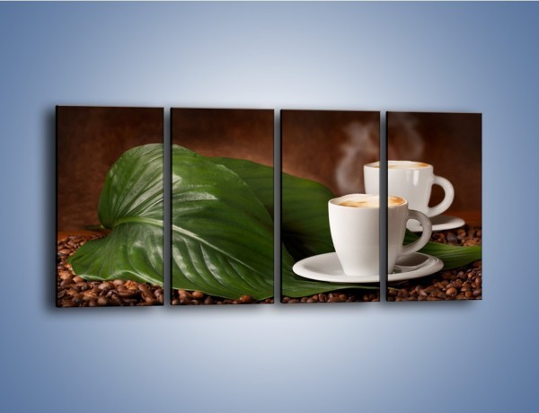 Obraz na płótnie – Kawa na eukaliptusie – czteroczęściowy JN576W1
