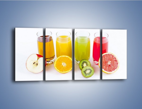 Obraz na płótnie – Świeże soki dla dzieci z owoców – czteroczęściowy JN579W1