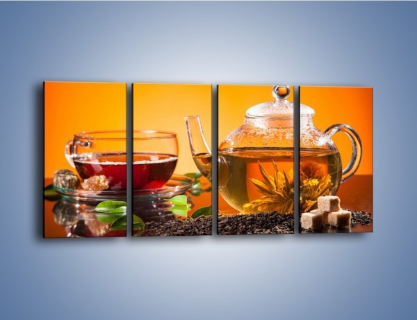 Obraz na płótnie – Dzbanuszek świeżej herbaty – czteroczęściowy JN626W1