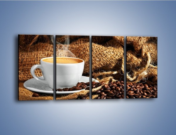 Obraz na płótnie – Upity łyk kawy – czteroczęściowy JN637W1