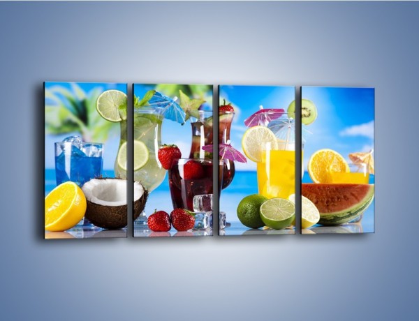 Obraz na płótnie – Drinki z egzotycznych owoców – czteroczęściowy JN640W1