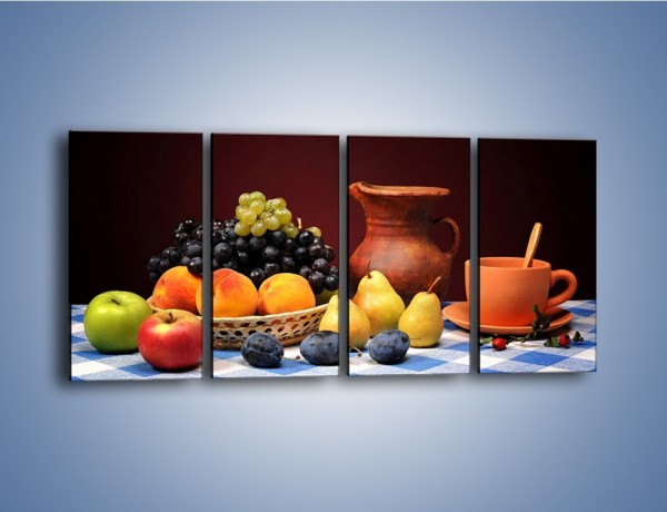 Obraz na płótnie – Stół pełen owocowych darów – czteroczęściowy JN691W1