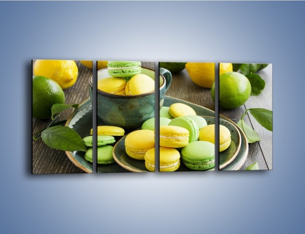 Obraz na płótnie – Cytrynowo-limonkowe ciasteczka – czteroczęściowy JN724W1