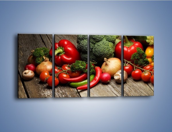 Obraz na płótnie – Warzywa w roli głównej – czteroczęściowy JN726W1
