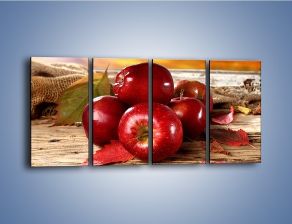 Obraz na płótnie – Dojrzałe jabłka porą jesienną – czteroczęściowy JN741W1