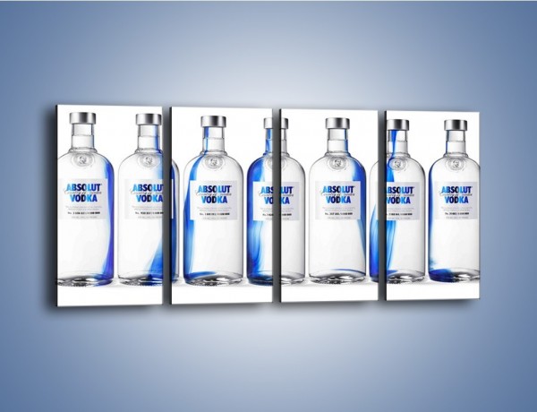 Obraz na płótnie – Czysta wódka w butelkach – czteroczęściowy JN748W1
