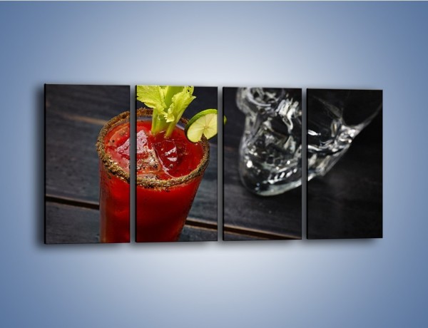 Obraz na płótnie – Czerwony drink z selerem – czteroczęściowy JN751W1