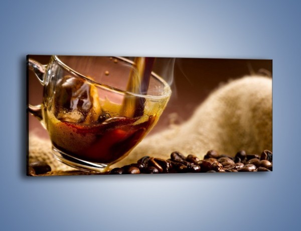 Obraz na płótnie – Kolejna filiżanka kawy – jednoczęściowy panoramiczny JN482