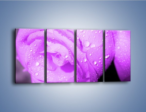 Obraz na płótnie – Jasno fioletowe skropione płatki – czteroczęściowy K1020W1