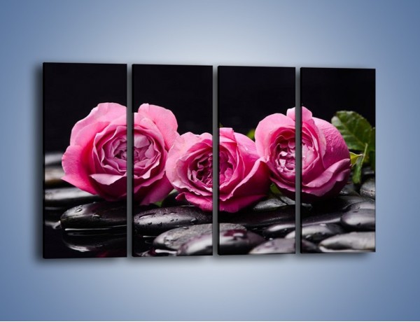 Obraz na płótnie – Malutkie różane trio – czteroczęściowy K1027W1
