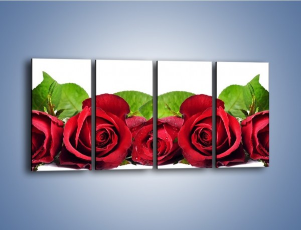 Obraz na płótnie – Pięknie ułożone róże – czteroczęściowy K108W1