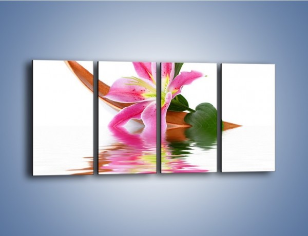 Obraz na płótnie – Odbicie wodne lilii – czteroczęściowy K142W1