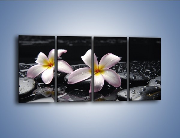 Obraz na płótnie – Delikatne kwiaty w kąpieli wodnej – czteroczęściowy K157W1