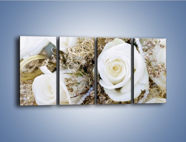 Obraz na płótnie – Perły wśród kwiatów – czteroczęściowy K184W1