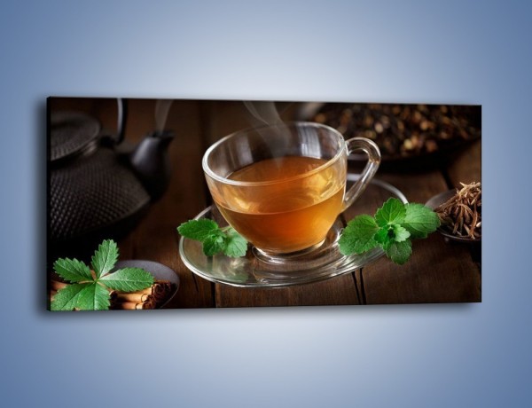 Obraz na płótnie – Mała filiżanka gorącej herbaty – jednoczęściowy panoramiczny JN493
