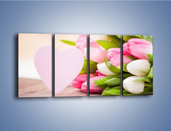 Obraz na płótnie – Miłość do tulipanów – czteroczęściowy K292W1