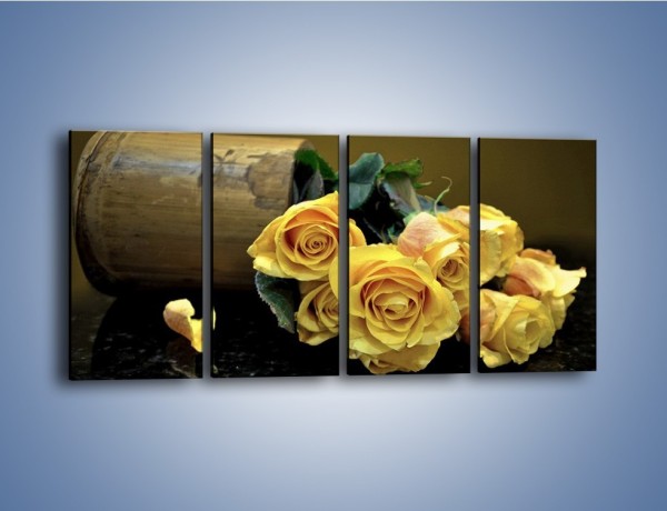 Obraz na płótnie – Zapomniane róże – czteroczęściowy K334W1