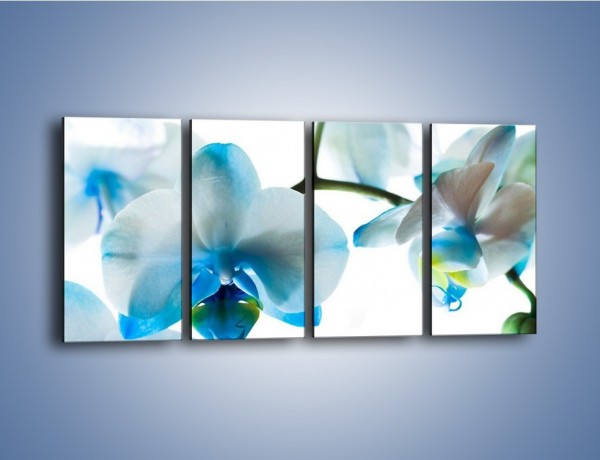 Obraz na płótnie – Turkus w kwiatach – czteroczęściowy K382W1