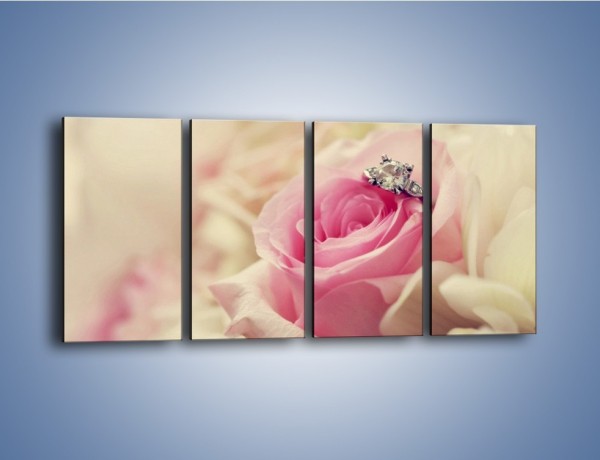 Obraz na płótnie – Związek z różą na zawsze – czteroczęściowy K393W1