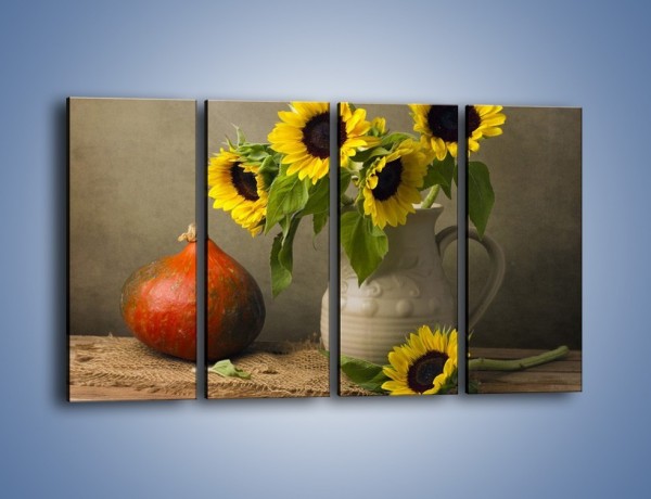 Obraz na płótnie – Słoneczniki w gospodzie wiejskiej – czteroczęściowy K419W1