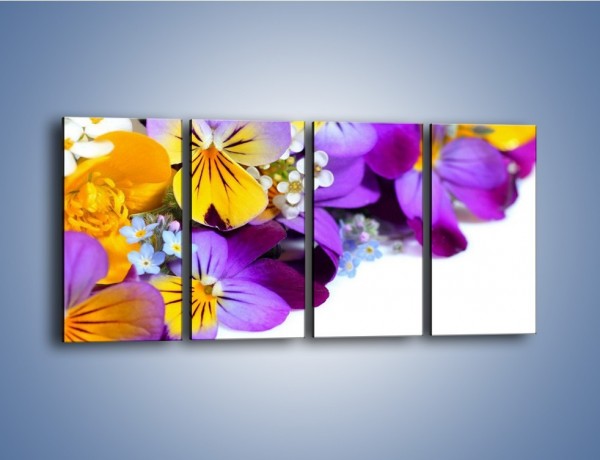 Obraz na płótnie – Ciepłe kolory w kwiatach – czteroczęściowy K442W1