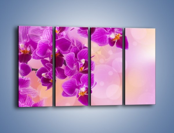 Obraz na płótnie – Spadające fioletowe kwiaty – czteroczęściowy K614W1