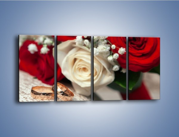 Obraz na płótnie – Małżeństwo przysięga i róże – czteroczęściowy K681W1
