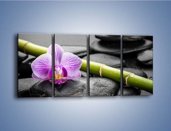 Obraz na płótnie – Bambus czy storczyk – czteroczęściowy K686W1