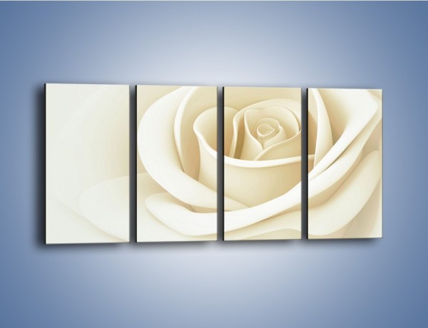 Obraz na płótnie – Róża niczym delikatny krem – czteroczęściowy K708W1