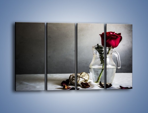 Obraz na płótnie – Złamane serce i róża – czteroczęściowy K742W1