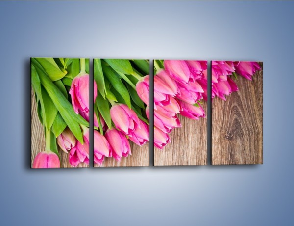 Obraz na płótnie – Do góry nogami z tulipanami – czteroczęściowy K807W1