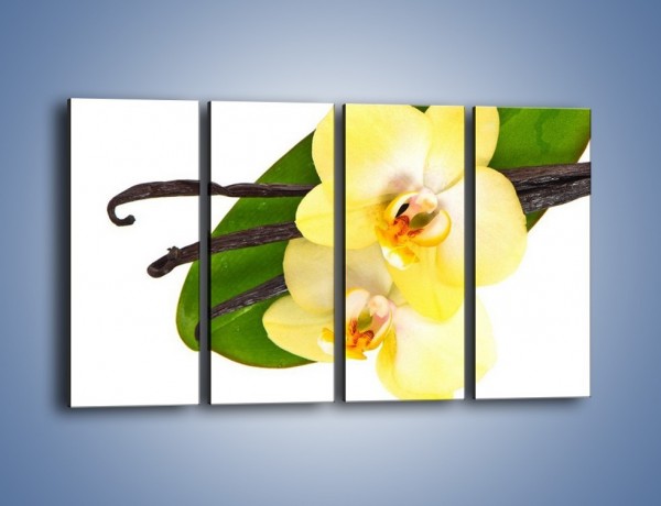Obraz na płótnie – Waniliowa kwiatowa kompozycja – czteroczęściowy K857W1