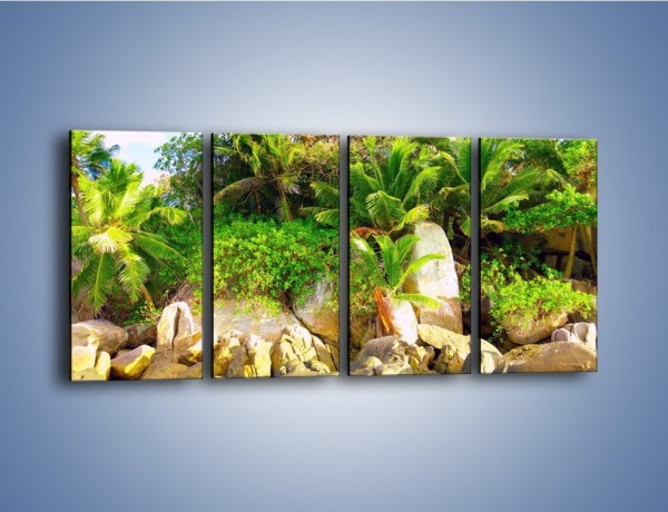 Obraz na płótnie – Ściana tropikalnych drzew – czteroczęściowy KN086W1