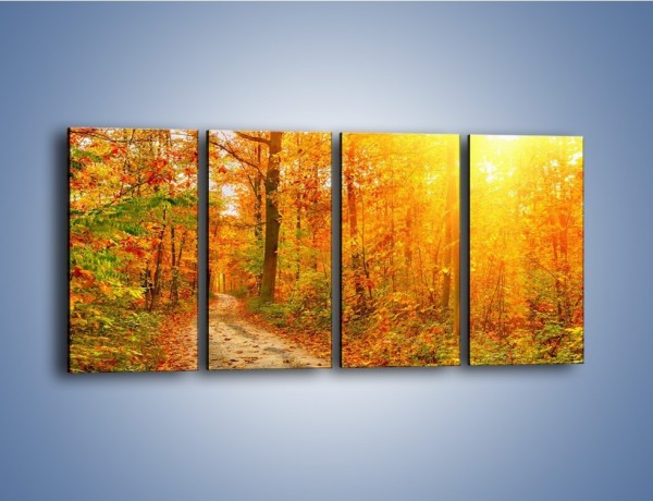 Obraz na płótnie – Leśną drużką jesienią – czteroczęściowy KN1163AW1