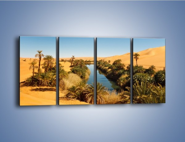 Obraz na płótnie – Woda woda na pustyni – czteroczęściowy KN1294AW1